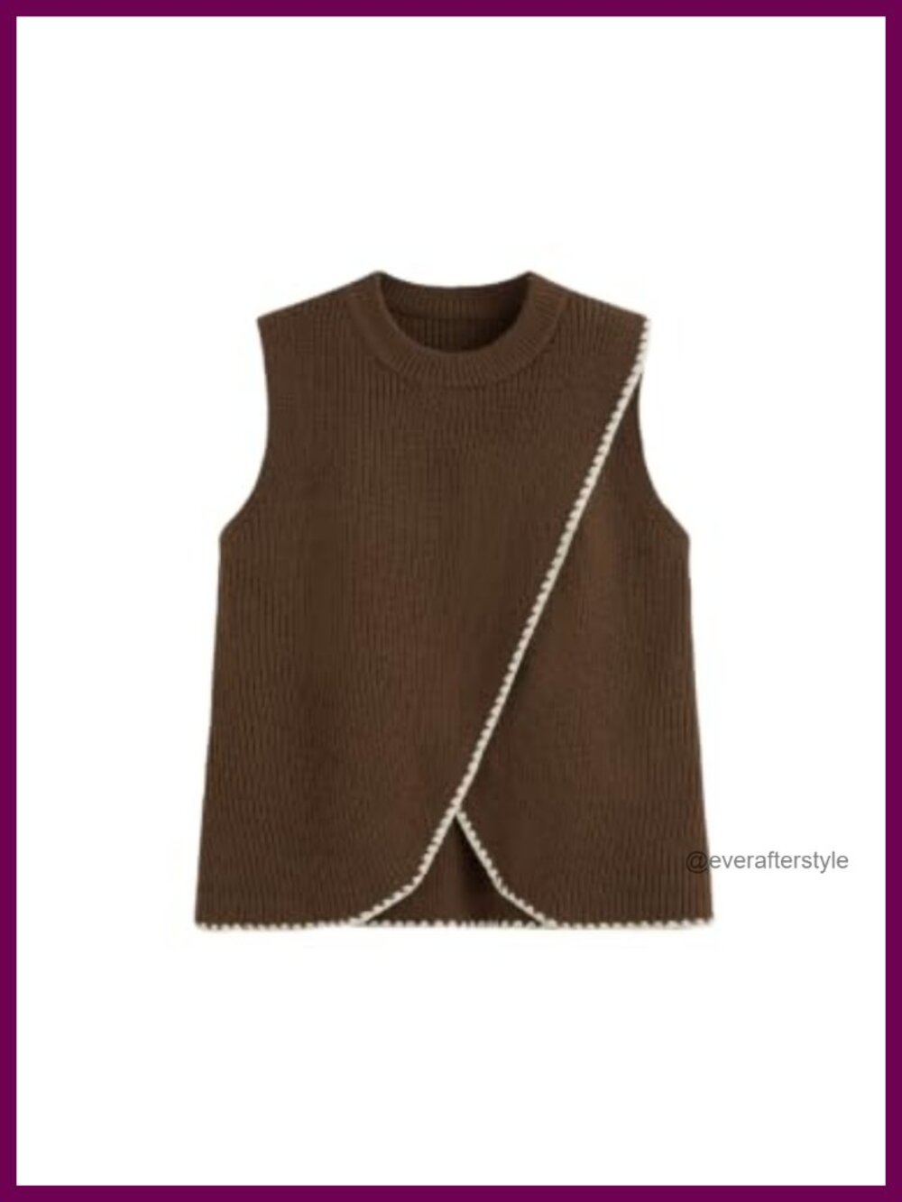 Women's Cropped Wrap Sweater Vest Sleeveless Color Block Knit Top
